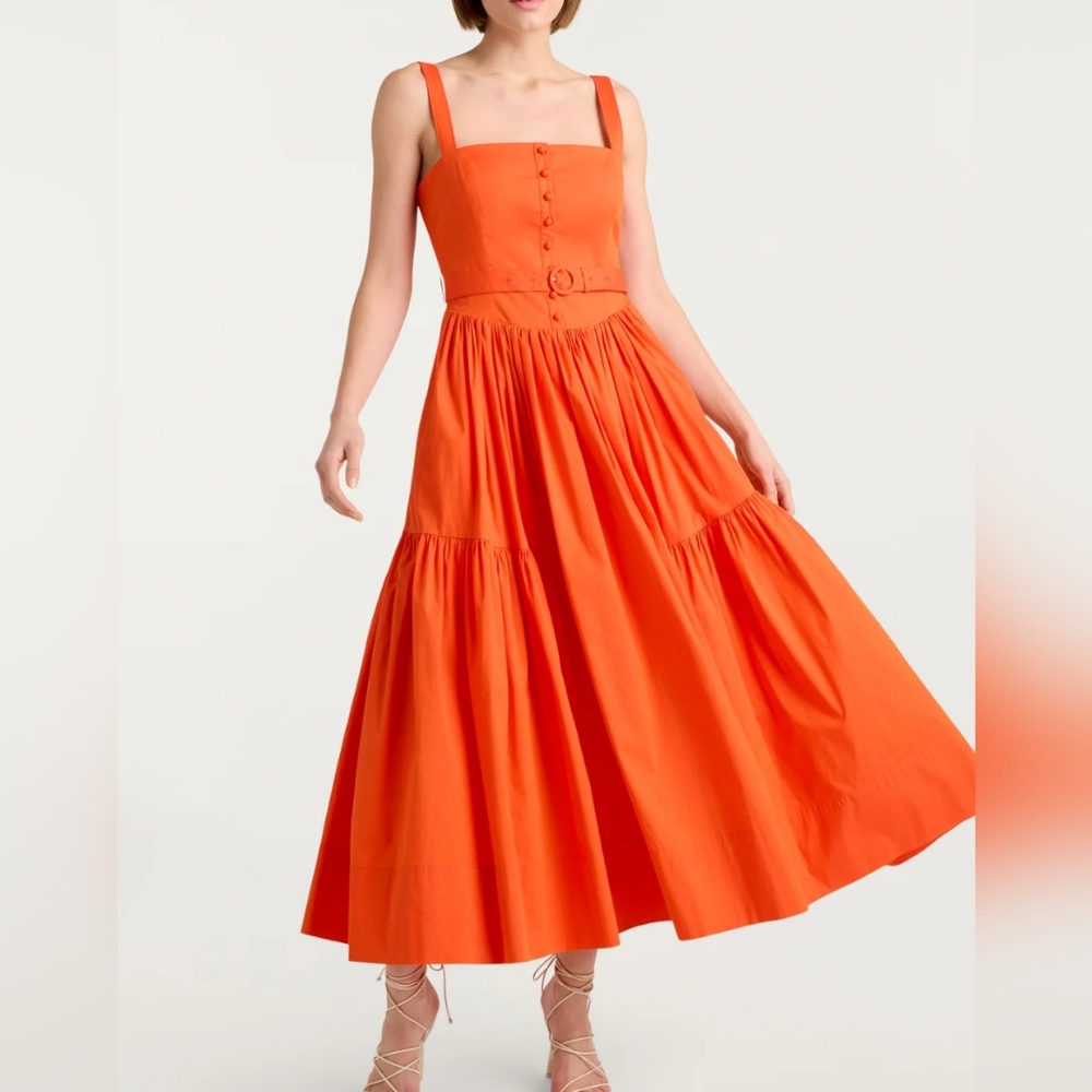 Cinq à Sept Orange Midi Dress